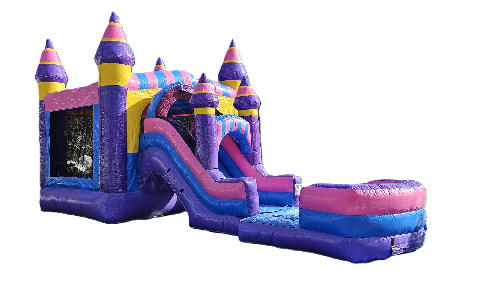 Cotton Candy Castle Inflatable Wet/Dry Slide WS5